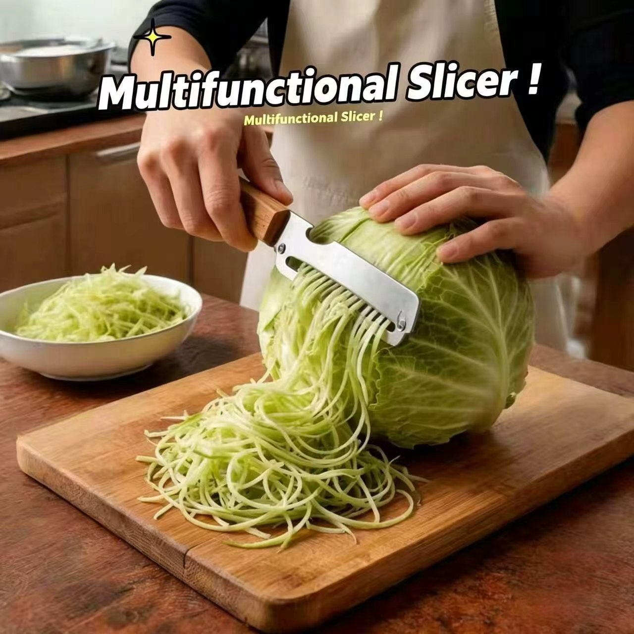 Kitchen Gadgets Peeler - Ahşap Saplı ve Şişe Açacağıyla 3'ü