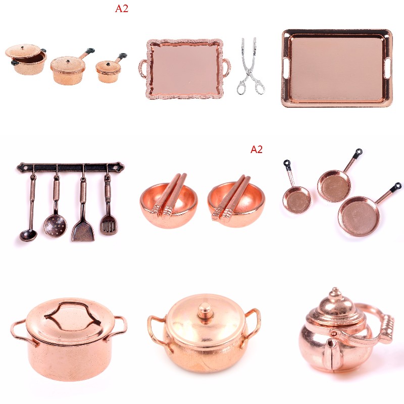 Kitchen Gadgets Gold - 1:12 Ölçekli Dollhouse Minyatür Gül Altın