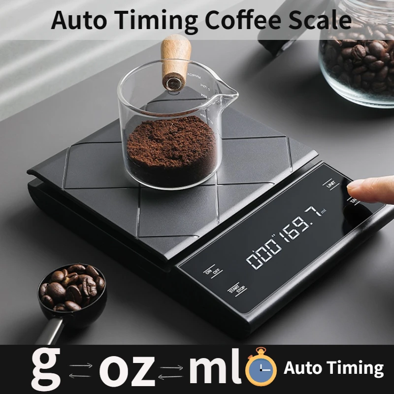 Kitchen Gadgets Electronic - USB Şarjlı Mutfak Kahve Tartısı, Zamanlayıcılı