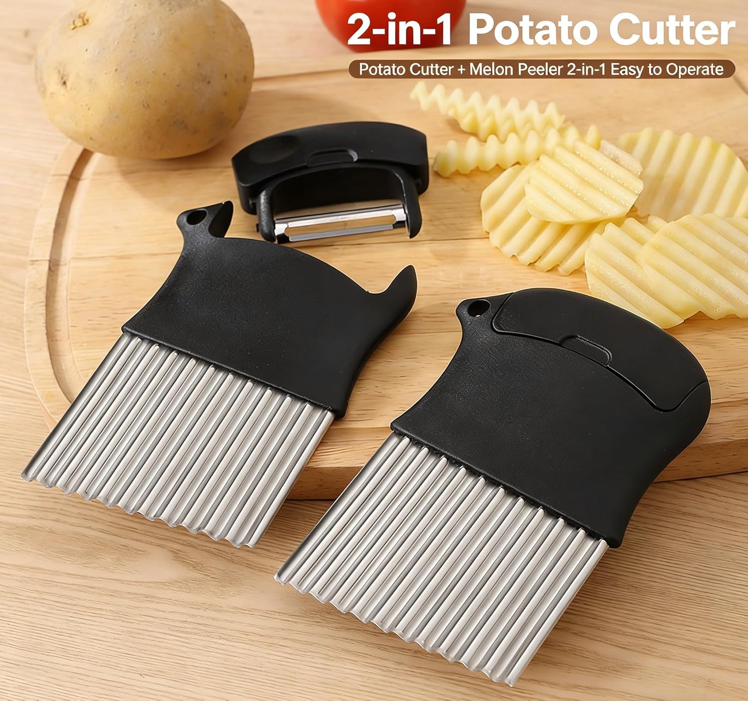 Kitchen Gadgets Built In - 2'si 1 Arada Patates Kesici, Dayanıklı