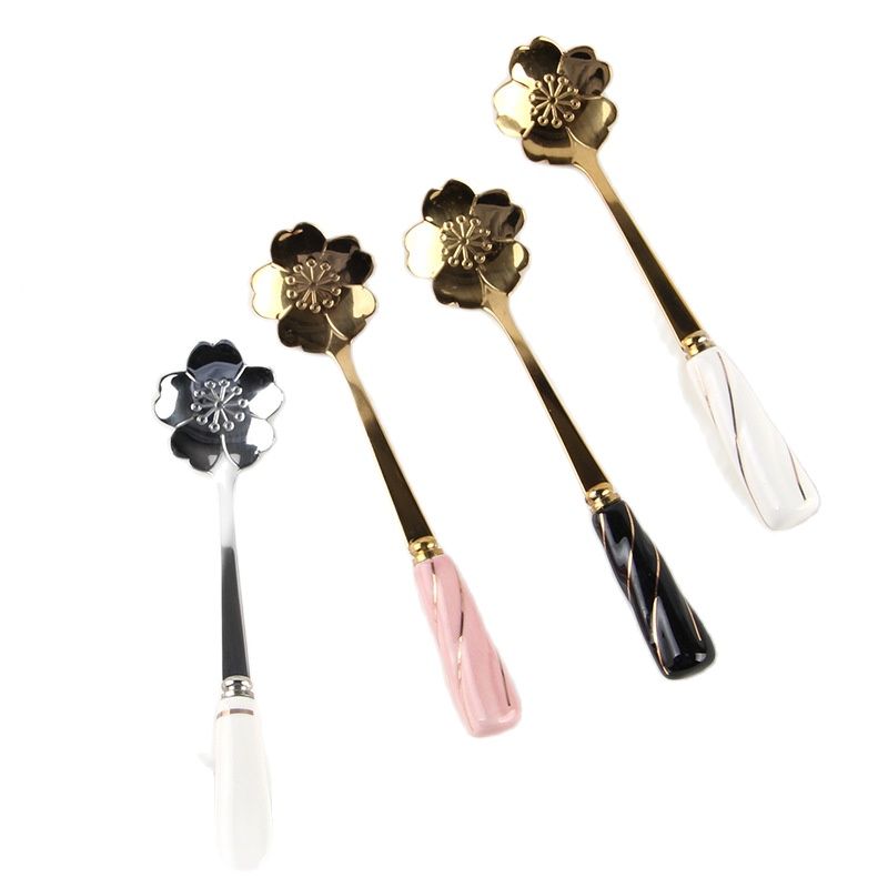 Kitchen Gadgets Gold - Sofra kahve karıştırma kaşık seramik kolu