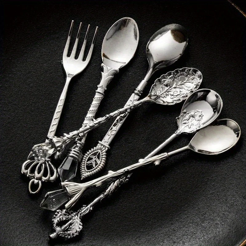 Kitchen Gadgets Gold - 6 adet Vintage kaşık çatal kraliyet
