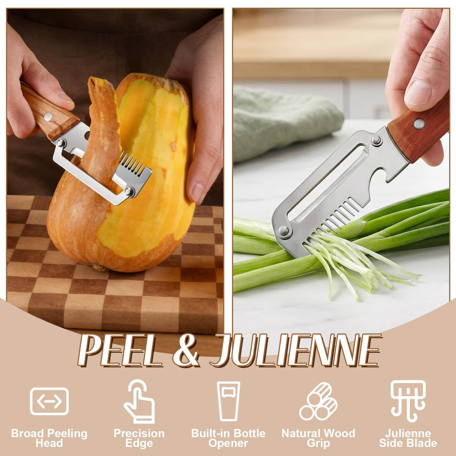 Ahşap Saplı ve Şişe Açacağıyla - Kitchen Gadgets Peeler incelemesi ve fiyatı