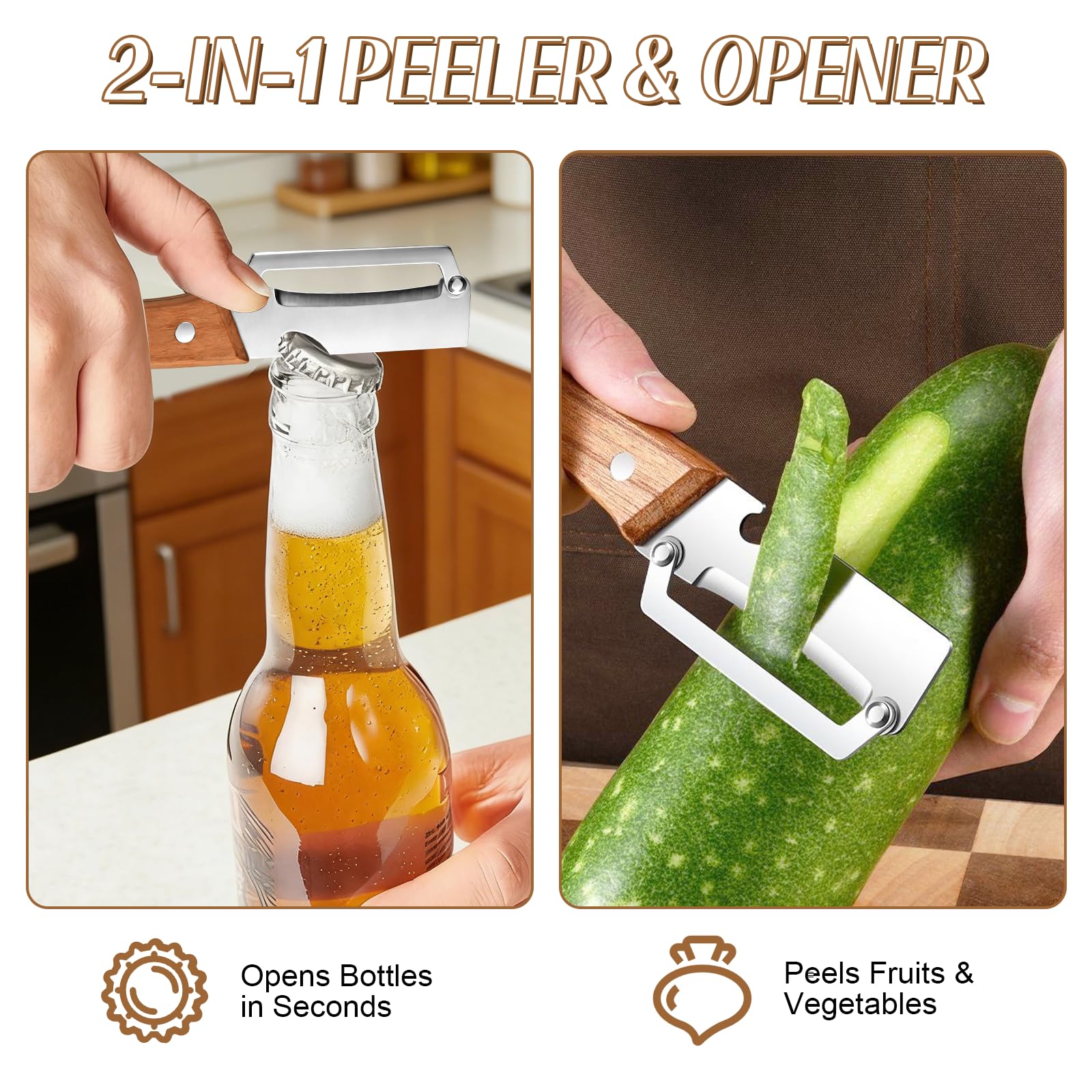 Ahşap Saplı ve Şişe Açacağıyla - Kitchen Gadgets Peeler incelemesi ve fiyatı